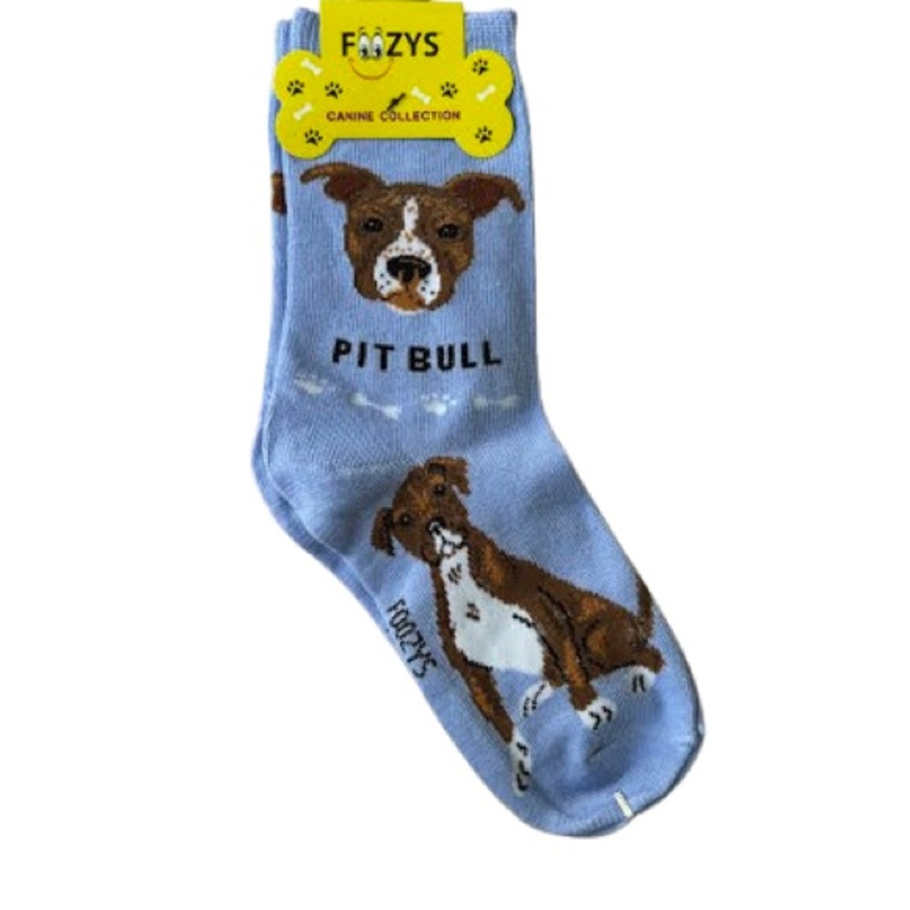 Unisex Blue Pit Bull Dog Socks Foozys